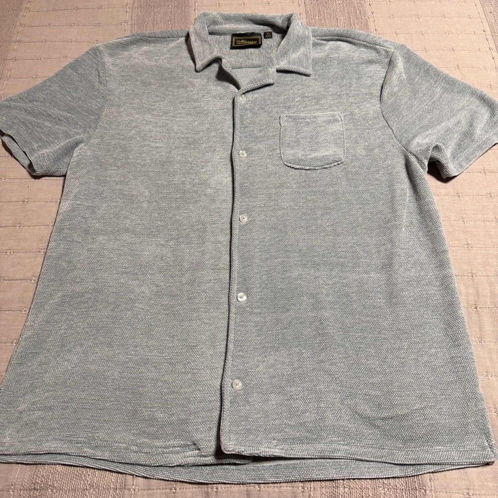 Massive Luxury Edition Gray Short Sleeve Polo Shirt XL Solid Button Knit SOFT